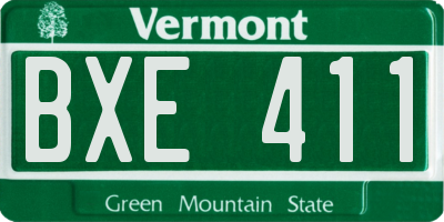 VT license plate BXE411
