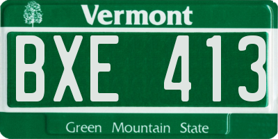 VT license plate BXE413
