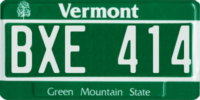 VT license plate BXE414