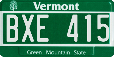 VT license plate BXE415