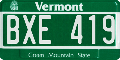 VT license plate BXE419