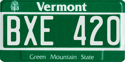 VT license plate BXE420