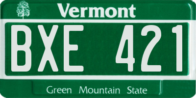 VT license plate BXE421
