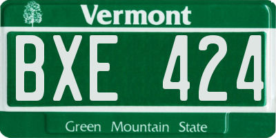 VT license plate BXE424