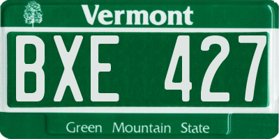 VT license plate BXE427