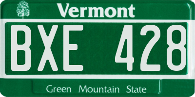 VT license plate BXE428