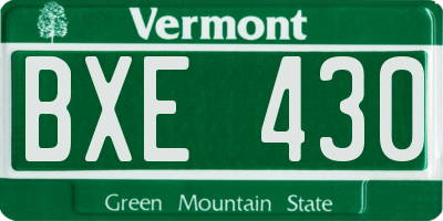 VT license plate BXE430