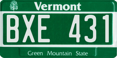 VT license plate BXE431