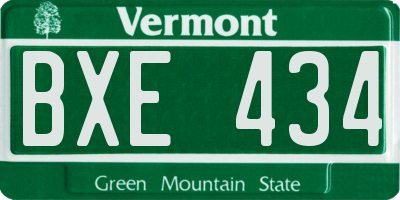 VT license plate BXE434