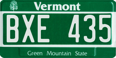 VT license plate BXE435