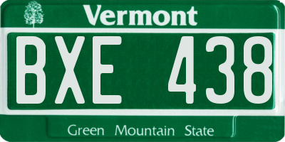 VT license plate BXE438
