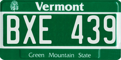 VT license plate BXE439
