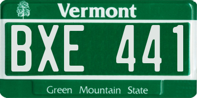 VT license plate BXE441