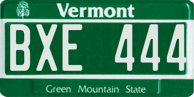 VT license plate BXE444