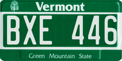VT license plate BXE446