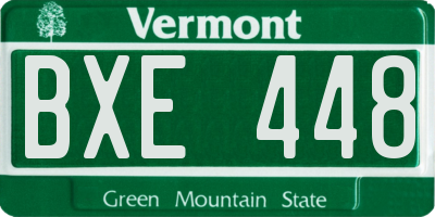 VT license plate BXE448