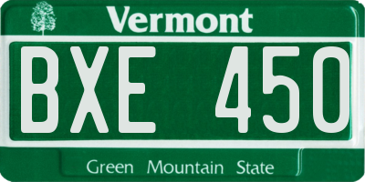 VT license plate BXE450