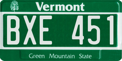 VT license plate BXE451