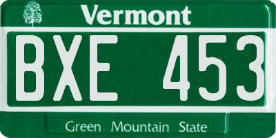 VT license plate BXE453