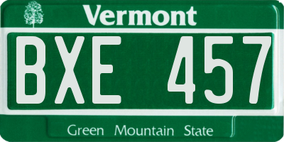 VT license plate BXE457