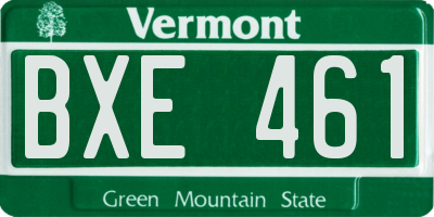VT license plate BXE461