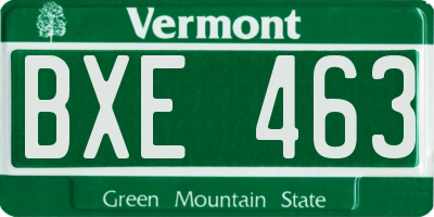 VT license plate BXE463