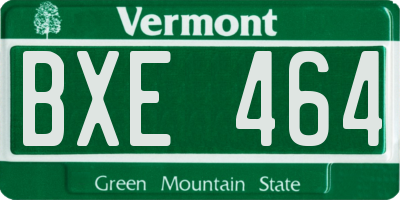 VT license plate BXE464
