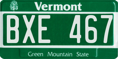 VT license plate BXE467