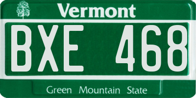 VT license plate BXE468
