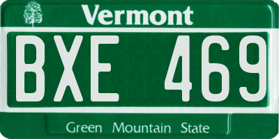 VT license plate BXE469