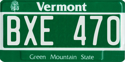 VT license plate BXE470