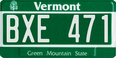 VT license plate BXE471