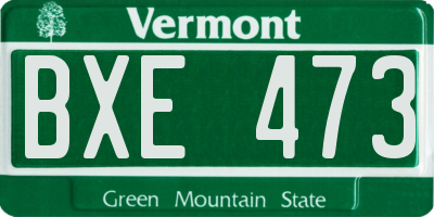 VT license plate BXE473
