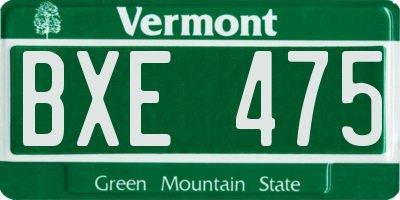 VT license plate BXE475