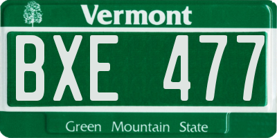 VT license plate BXE477