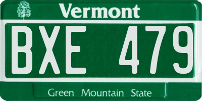 VT license plate BXE479