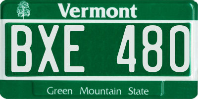 VT license plate BXE480