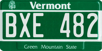 VT license plate BXE482