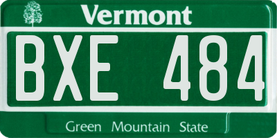 VT license plate BXE484