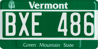 VT license plate BXE486