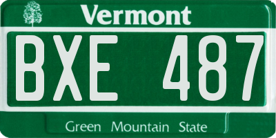 VT license plate BXE487