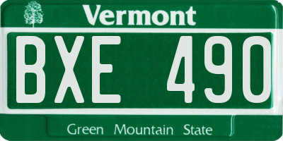 VT license plate BXE490