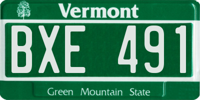 VT license plate BXE491