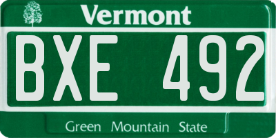 VT license plate BXE492