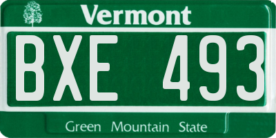 VT license plate BXE493
