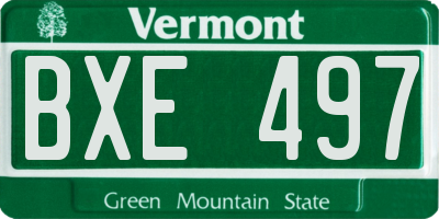 VT license plate BXE497