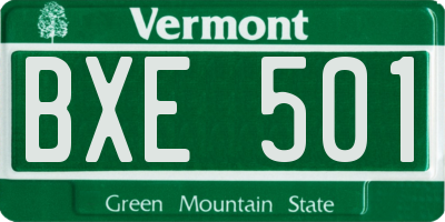 VT license plate BXE501
