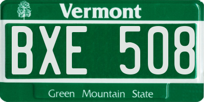 VT license plate BXE508