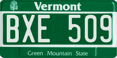 VT license plate BXE509