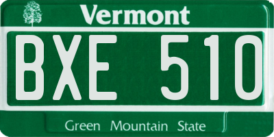 VT license plate BXE510
